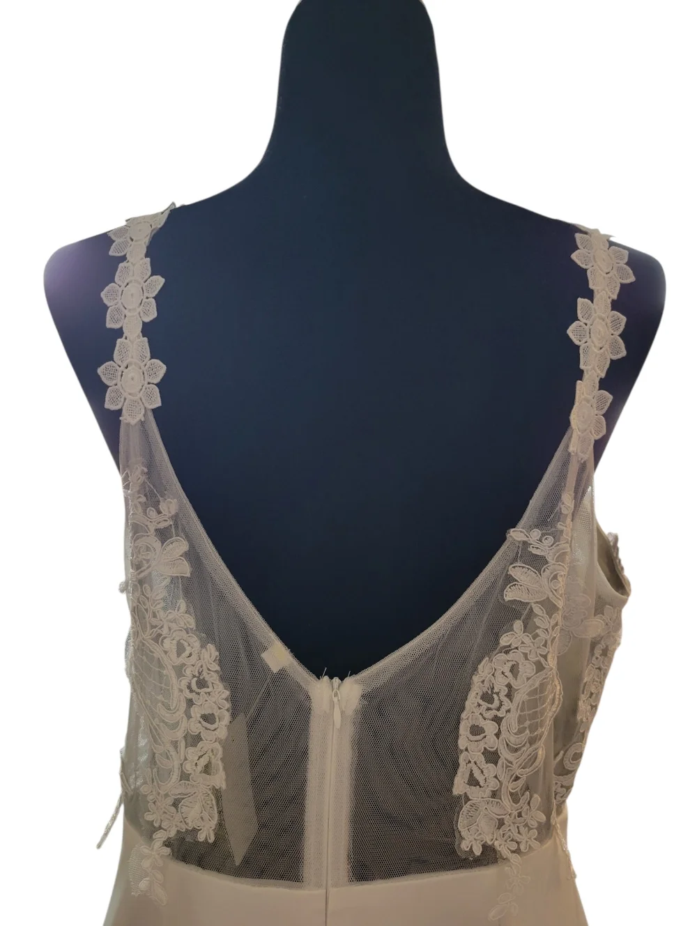 Wedding Gown White With Lace Bodice‎  5' Train Gorgeous Back Size XL